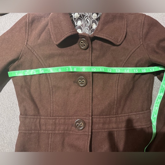 Tulle Anthropologie Wool Blend Peacoat Jacket • Women’s Medium • Chocolate Brown - Picture 7 of 7